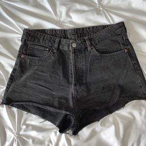 Black jean shorts